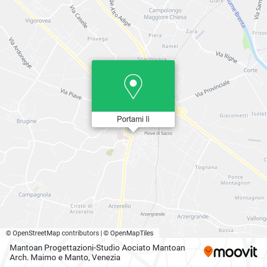 Mappa Mantoan Progettazioni-Studio Aociato Mantoan Arch. Maimo e Manto