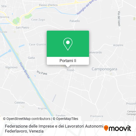 Mappa Federazione delle Imprese e dei Lavoratori Autonomi Federlavoro