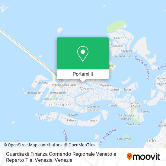 Mappa Guardia di Finanza Comando Regionale Veneto e Reparto Tla. Venezia