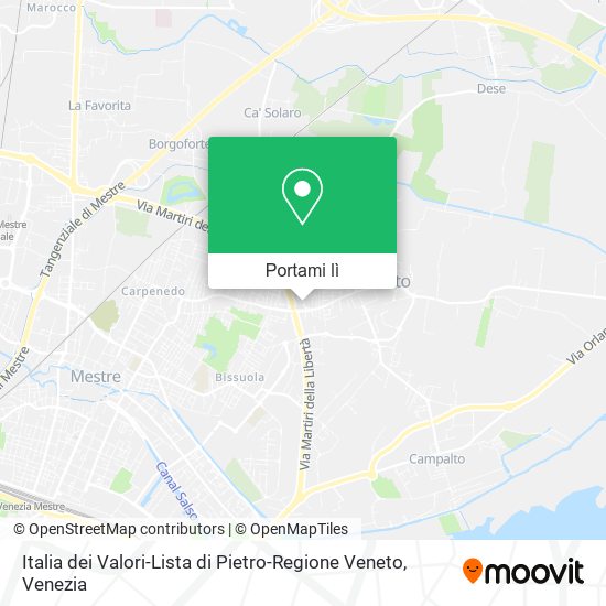 Mappa Italia dei Valori-Lista di Pietro-Regione Veneto
