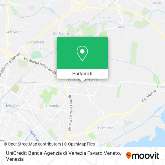 Mappa UniCredit Banca-Agenzia di Venezia Favaro Veneto