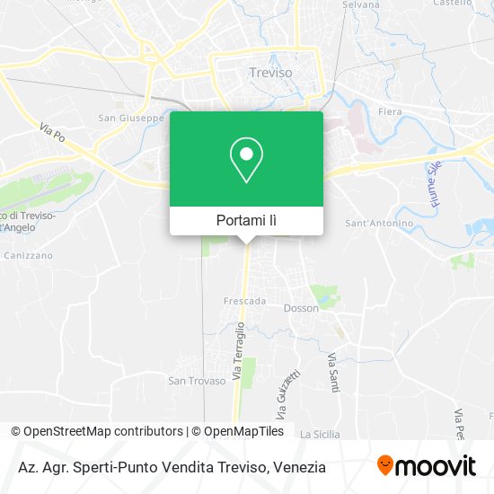 Mappa Az. Agr. Sperti-Punto Vendita Treviso