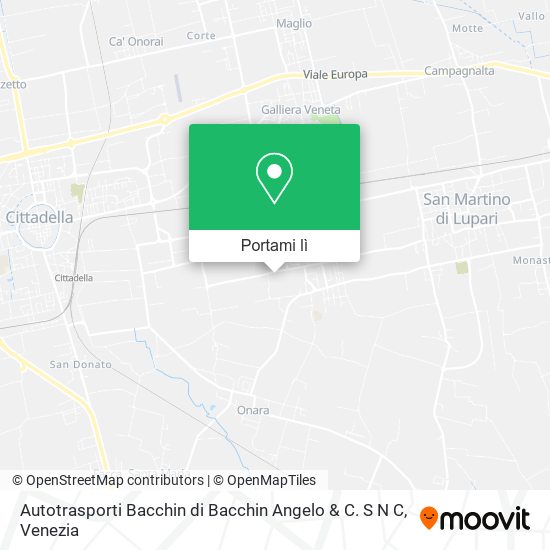 Mappa Autotrasporti Bacchin di Bacchin Angelo & C. S N C