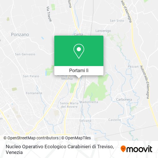 Mappa Nucleo Operativo Ecologico Carabinieri di Treviso