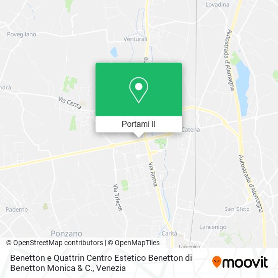 Mappa Benetton e Quattrin Centro Estetico Benetton di Benetton Monica & C.