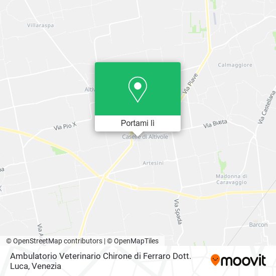 Mappa Ambulatorio Veterinario Chirone di Ferraro Dott. Luca