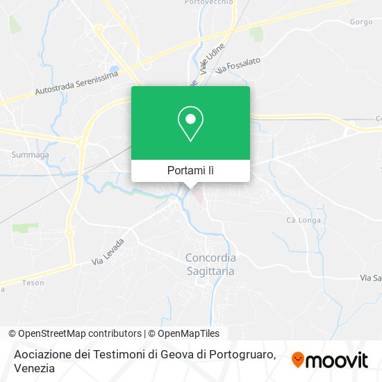 Mappa Aociazione dei Testimoni di Geova di Portogruaro