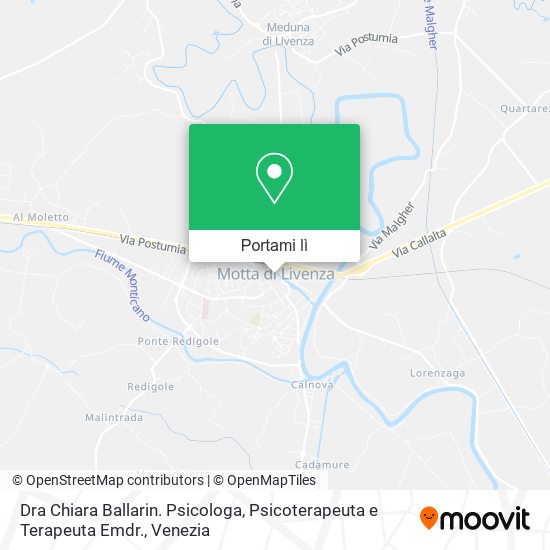 Mappa Dra Chiara Ballarin. Psicologa, Psicoterapeuta e Terapeuta Emdr.