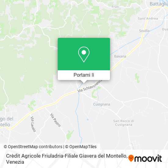 Mappa Crèdit Agricole Friuladria-Filiale Giavera del Montello