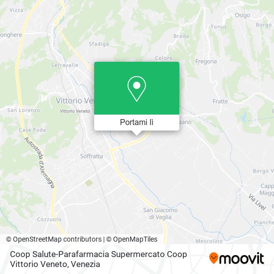 Mappa Coop Salute-Parafarmacia Supermercato Coop Vittorio Veneto