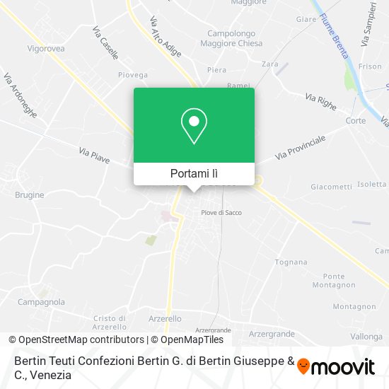 Mappa Bertin Teuti Confezioni Bertin G. di Bertin Giuseppe & C.