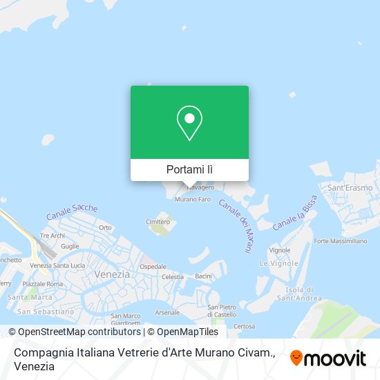 Mappa Compagnia Italiana Vetrerie d'Arte Murano Civam.