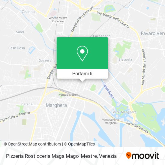 Mappa Pizzeria Rosticceria Maga Mago' Mestre