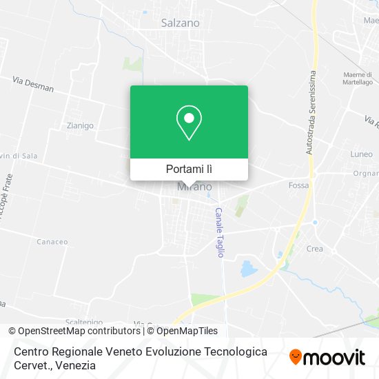 Mappa Centro Regionale Veneto Evoluzione Tecnologica Cervet.