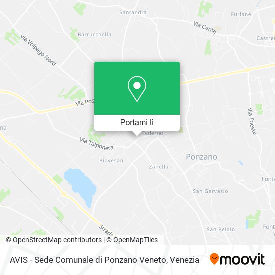 Mappa AVIS - Sede Comunale di Ponzano Veneto