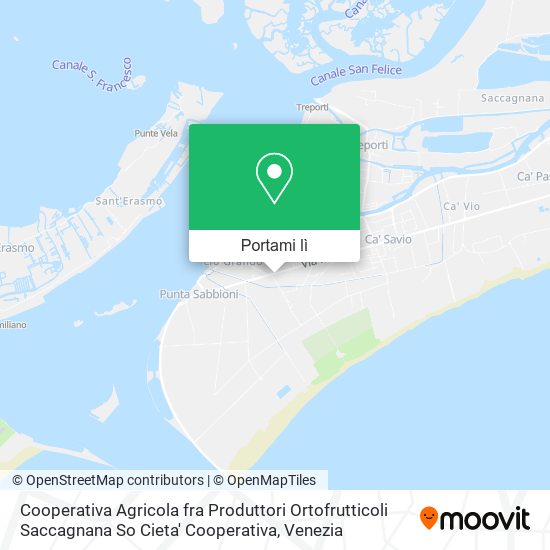 Mappa Cooperativa Agricola fra Produttori Ortofrutticoli Saccagnana So Cieta' Cooperativa