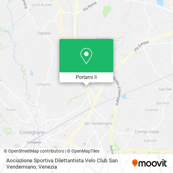 Mappa Aociazione Sportiva Dilettantista Velo Club San Vendemiano