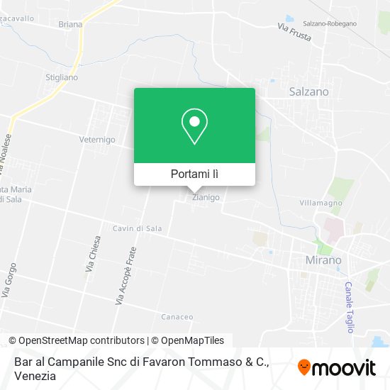 Mappa Bar al Campanile Snc di Favaron Tommaso & C.