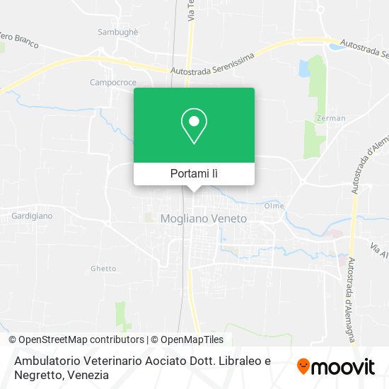 Mappa Ambulatorio Veterinario Aociato Dott. Libraleo e Negretto