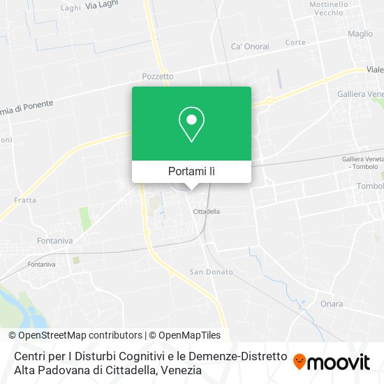 Mappa Centri per I Disturbi Cognitivi e le Demenze-Distretto Alta Padovana di Cittadella