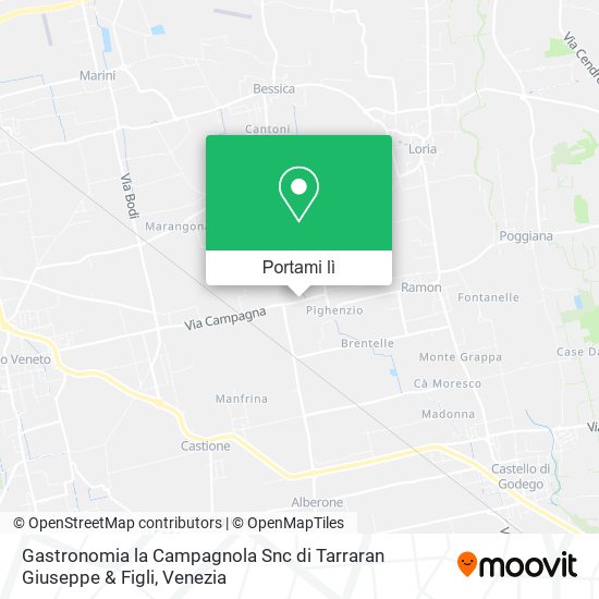Mappa Gastronomia la Campagnola Snc di Tarraran Giuseppe & Figli