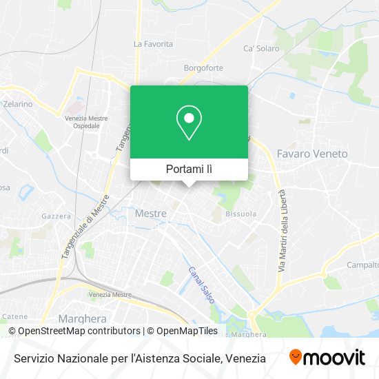 Mappa Servizio Nazionale per l'Aistenza Sociale