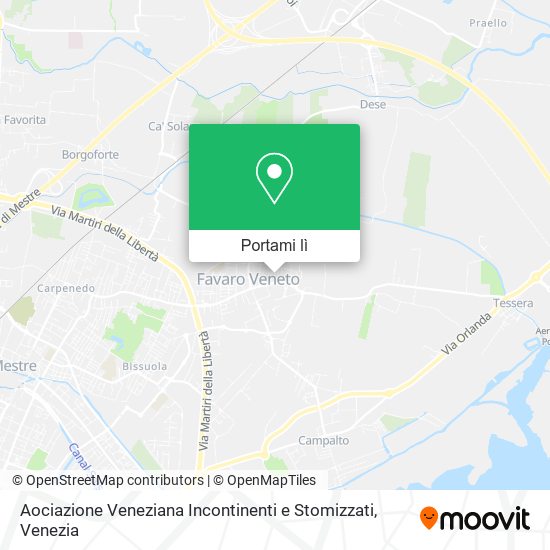 Mappa Aociazione Veneziana Incontinenti e Stomizzati