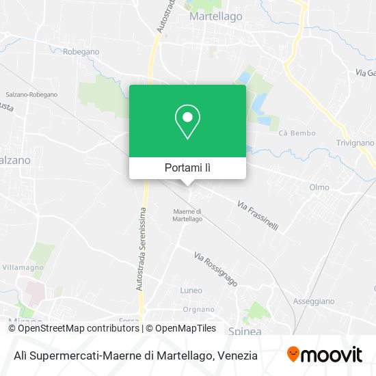 Mappa Alì Supermercati-Maerne di Martellago