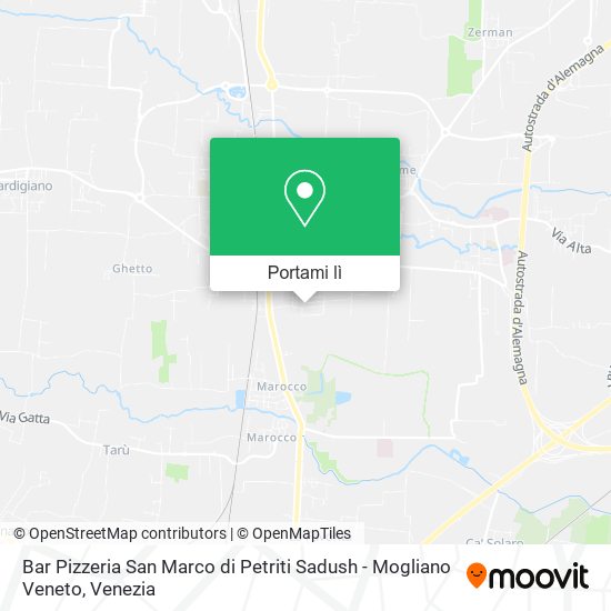 Mappa Bar Pizzeria San Marco di Petriti Sadush - Mogliano Veneto