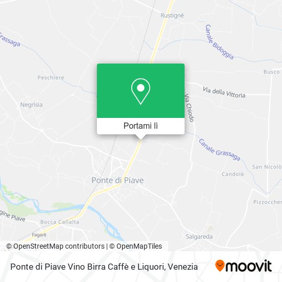 Mappa Ponte di Piave Vino Birra Caffè e Liquori