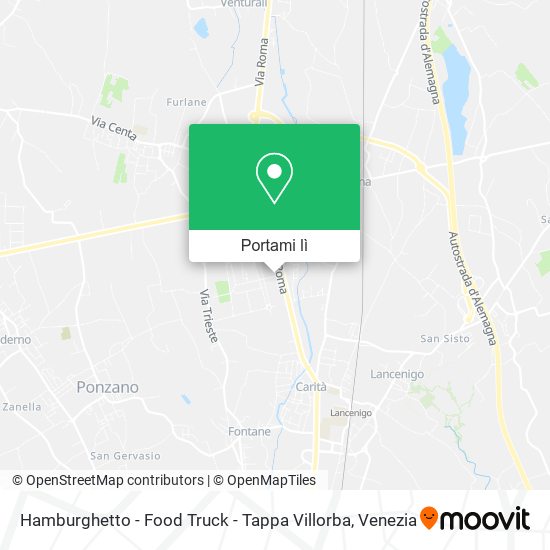 Mappa Hamburghetto - Food Truck - Tappa Villorba
