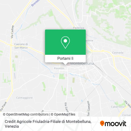 Mappa Crédit Agricole Friuladria-Filiale di Montebelluna