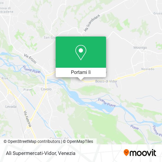 Mappa Alì Supermercati-Vidor