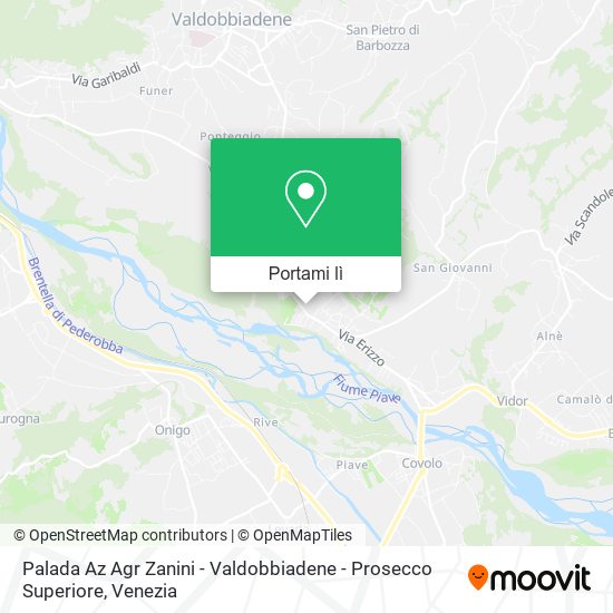 Mappa Palada Az Agr Zanini - Valdobbiadene - Prosecco Superiore