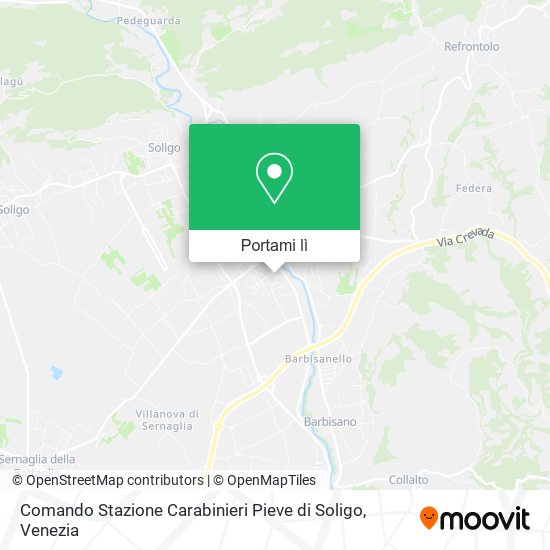 Mappa Comando Stazione Carabinieri Pieve di Soligo