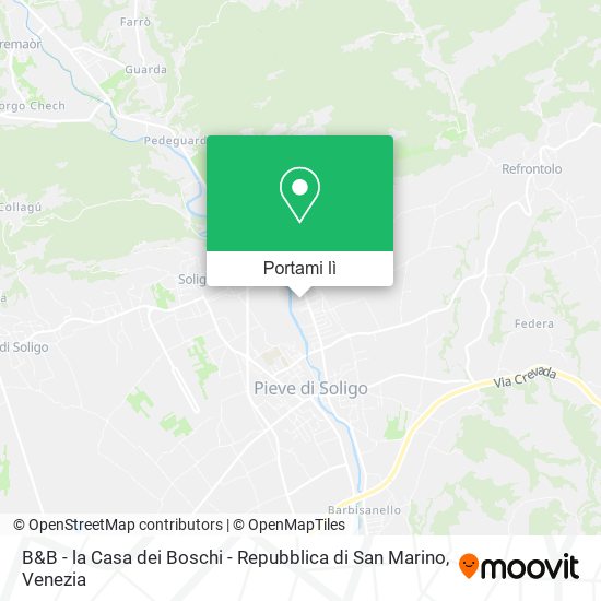 Mappa B&B - la Casa dei Boschi - Repubblica di San Marino