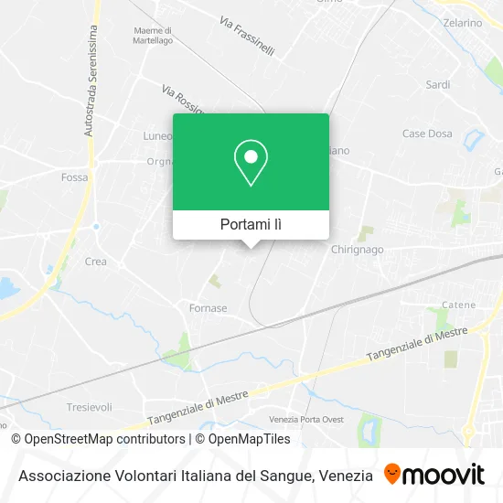 Mappa Associazione Volontari Italiana del Sangue