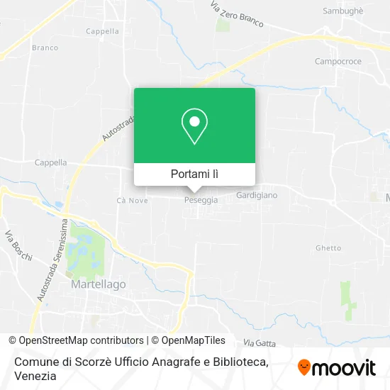 Mappa Comune di Scorzè Ufficio Anagrafe e Biblioteca
