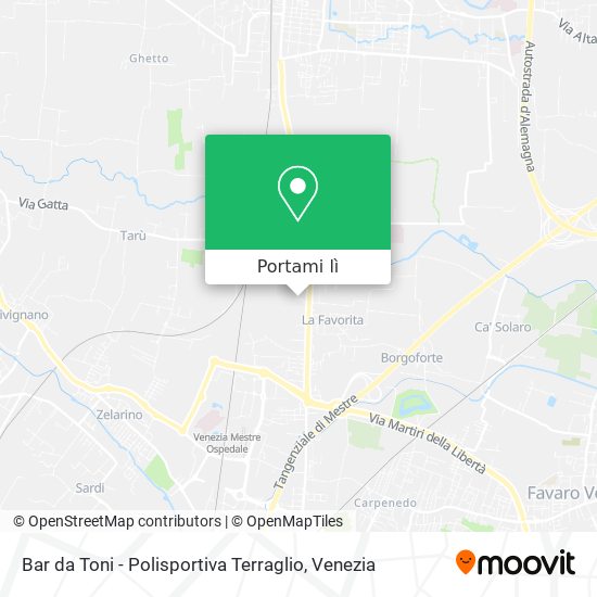 Mappa Bar da Toni - Polisportiva Terraglio