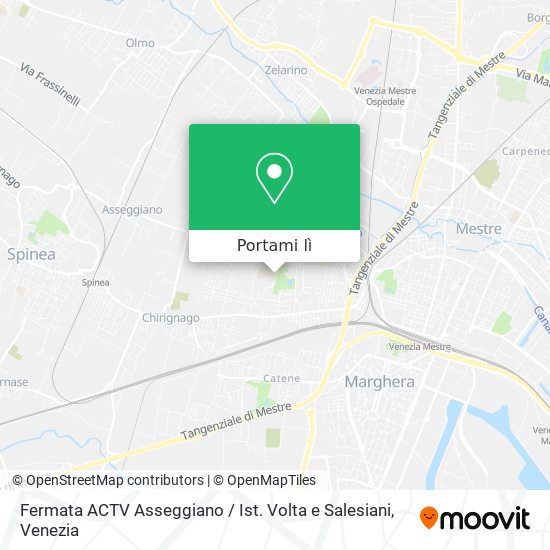 Mappa Fermata ACTV Asseggiano / Ist. Volta e Salesiani