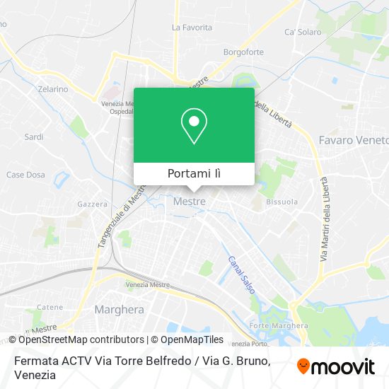Mappa Fermata ACTV Via Torre Belfredo / Via G. Bruno