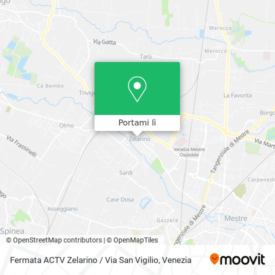 Mappa Fermata ACTV Zelarino / Via San Vigilio