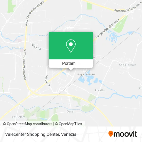 Mappa Valecenter Shopping Center