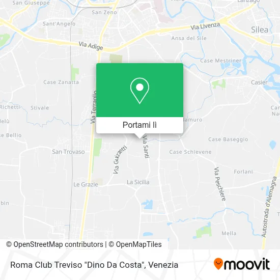 Mappa Roma Club Treviso "Dino Da Costa"