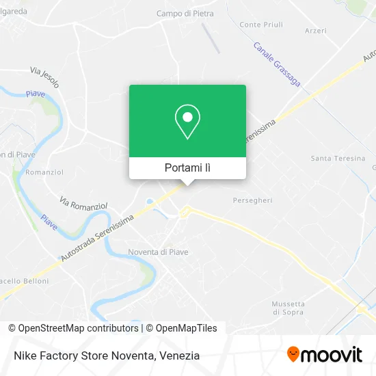 Mappa Nike Factory Store Noventa