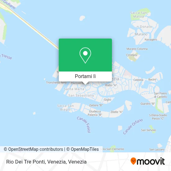 Mappa Rio Dei Tre Ponti, Venezia