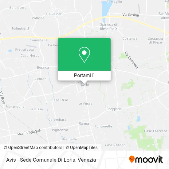 Mappa Avis - Sede Comunale Di Loria