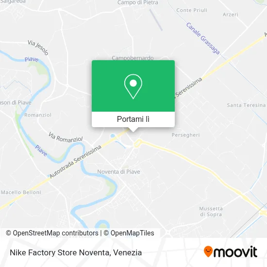 Mappa Nike Factory Store Noventa