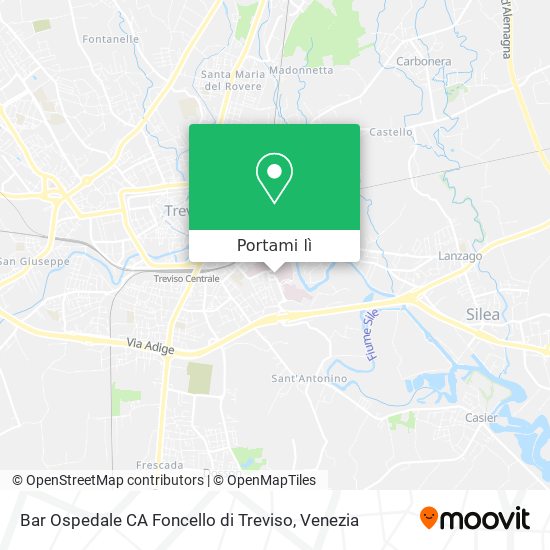 Mappa Bar Ospedale CA Foncello di Treviso