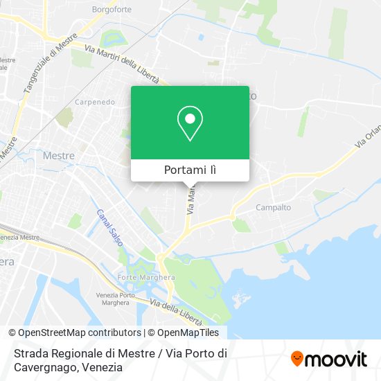 Mappa Strada Regionale di Mestre / Via Porto di Cavergnago